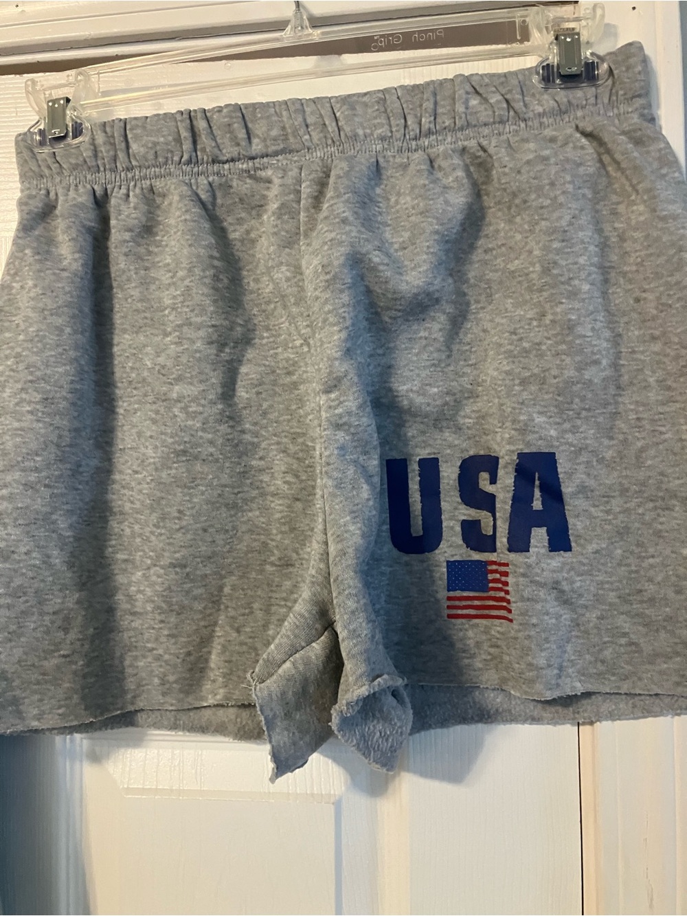 USA Patriotic SHEIN Crewneck Sweatshirt and Shorts Gray Womens Size XL - Picture 3 of 4